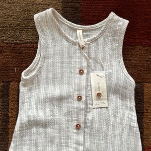 Quincy Mae Woven Button Jumpsuit, sky stripe